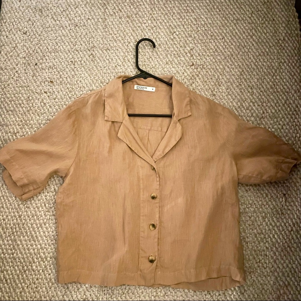 Stateside Linen Button Up - Tan